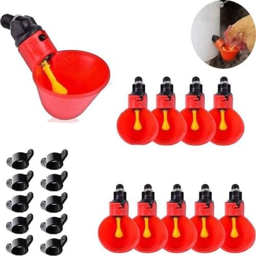 Chicken Water Cups 10/20/30PCS Automatic Poultry Waterers Quail Pigeon Chicken Watering Cups Nipple Drinking Bowl Feeder