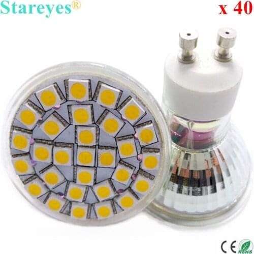 Free Shipping 40 pcs 5050 SMD 29 LED 6W GU10 E27 AC120 or 220V LED Spot light bulb LED downlight lamp light lighting