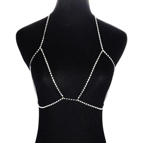 Summer Shiny Crystal Body Chain Women Rhinestone CHAIN Necklace Pendant Bikini Chain Beach Body Boho Jewelry