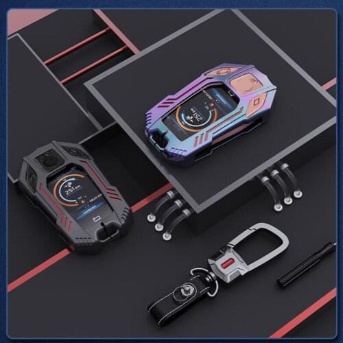 Zinc alloy + Leather Key Skin Car LED Display Key Cover Key Case for BMW 5 7 series G11 G12 G30 G31 G32 i8 I12 I15 G01 X3 G02 X4