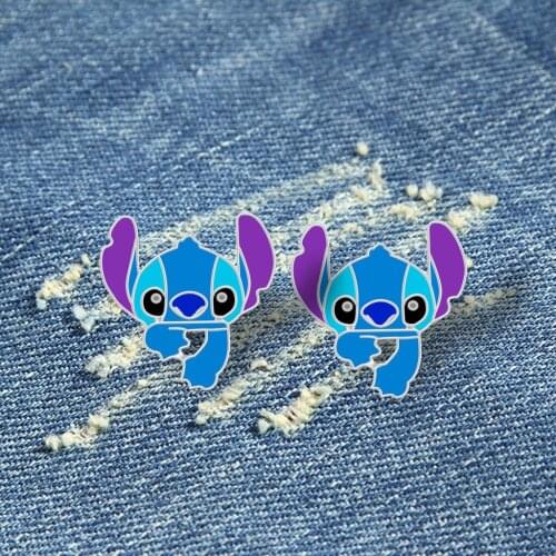 Disney Lilo Stitch Brooch Enamel Pin Wonderful World Badge Funny Cartoon Products Accessories Brooch Unisex Birthday Gifts