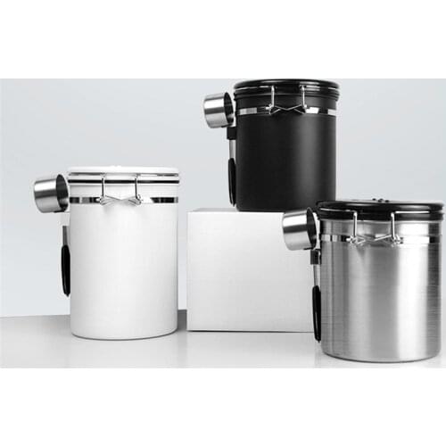 Stainless Steel Sealed Tank Storage Tank Moisture-Proof Milk Powder Tea Pot Kitchen Grains Box Coffee Bean Sealed Storage Jar