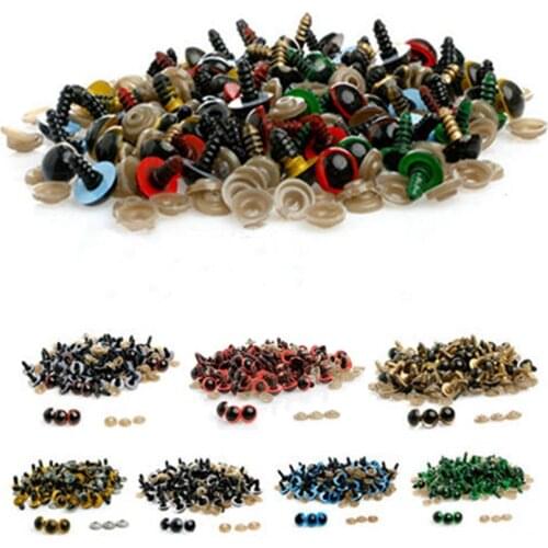 100 Pcs 8-20mm Plastic Safety Eyes for Teddy Bear Doll Animal Puppet Craft DIY Kids Educational Toys for Children Gifts