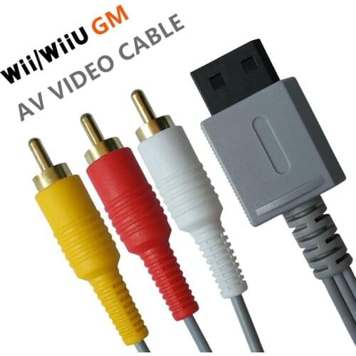 For Nintend Wii WI IU Game Console 1.8M Audio Video AV Stereo 3 RCA Composite Cable Gold-plated Cable Cord Wire Main 480p L3FE