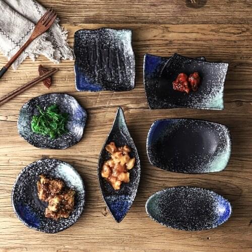 Nordic Art Ceramic Sushi Snack Dish Modern Minimalist Restaurant Hotel Home Irregular Dessert Steamed Fish Dishkitchen Tableware