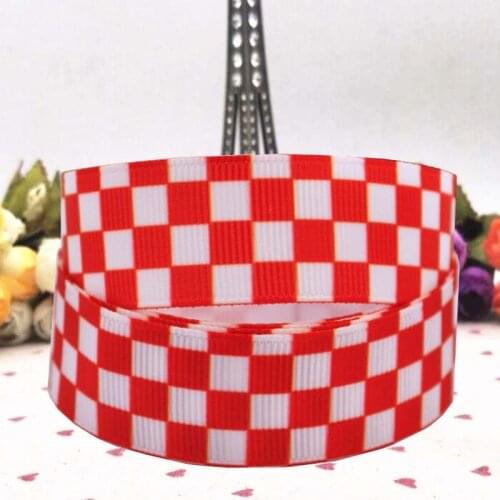16mm/22mm/25mm/38mm plaid black red and white checked grosgrain ribbon 10 yard DIY handmade material