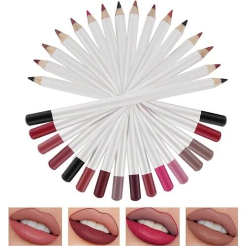 Makeup 16 Colors Lip liner High pigmented smooth waterproof Eyeliner Eyebrow-liner 3 in 1 Matte Pencil Custom Label