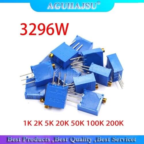 10Pcs/lot 3296W series 3296W 103 10K ohm Top regulation Multiturn Trimmer Potentiometer 1K 2K 5K 20K 50K 100K 200K 3296W-1-103LF