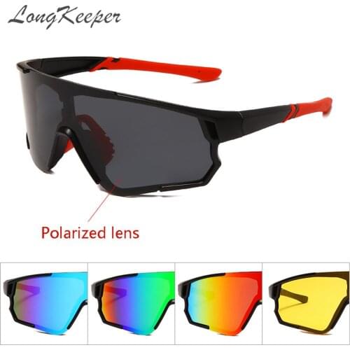 Classic Oversized Polarized Sunglasses Men 2021 One Piece Sport Driving Goggle Big Mirrored Oculos De Sol Masculino UV400