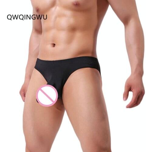 Sexy Mens Underwear Briefs Breathable Ice Silk Elephant Trunk Mens Bikini Slips Panties Shorts Underpants Cueca Gay Underwear