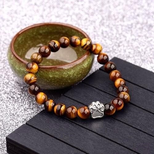Charm Buddha Natural Stone Bracelet For Men 2020 Paw Tiger Eyes Yoga Bracelets Meditation Jewelry Homme Bileklik