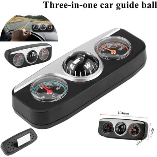 Navigation Ball Multi-function 3-in-1car Dashboard Thermometer Hygrometer Compass Accurate Temperature Resistance and Durability