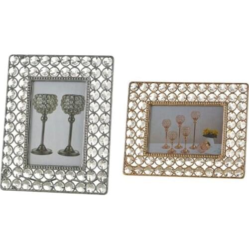 Crystal Bead Photo Frame Bridal Favor Frames Rectangle Photo Display Decor Ornament Wedding Picture Ornaments