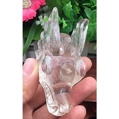 80-100g Natural Dragon Skull Head crystal healing carving