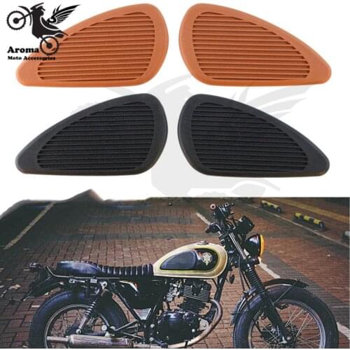 Retro rubber moto pank pad motorbike tank protector for honda suzuki yamaha harley cafe racer vintage motorcycke tank sticker