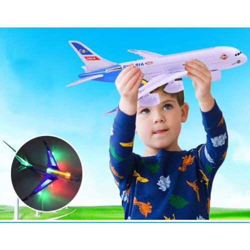 45CM Airbus Flash Electric Aircraft Childrens Electric Flash Sound Toy Airplane Model Assemble Toys Childrens Gifts