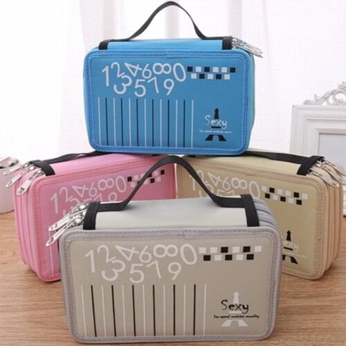 Cute 52 Holes School Pencil Case Korean Pencilcase Big Penalty Student Watercolor Pen Bag for Kids Girls Kawaii Pen Box Supplies