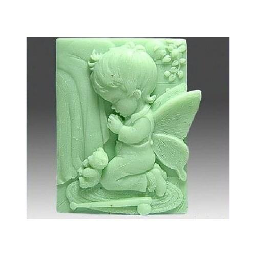 Silicone mold Pray Boy handmade soap candle mold Chocolate Fondant cake mould Baking mold DIY tools