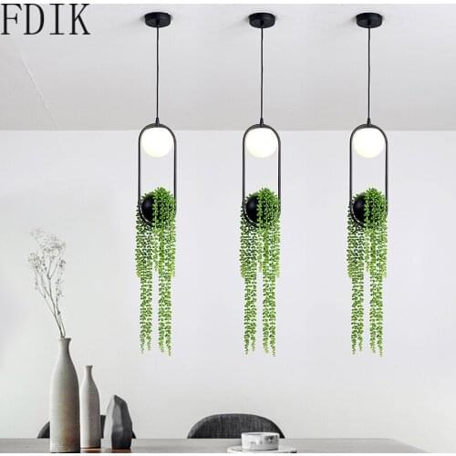Nordic Ins Plant Hanging Lamp Modern Suspension Chandelier Balcony Living Room Bedside Dining Room Study Home Decor Loft Lights