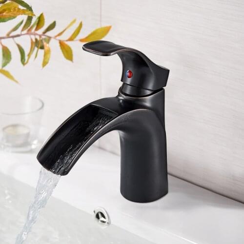 Uythner Basin Faucets Deck Mounted Bathroom Faucet Single handle Sink Mixer Hot And Cold Water Crane Tap Vanity Faucet Mixer