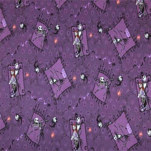 Disney The Nightmare Before Christmas Purple 100% Cotton Fabric Material Patchwork Sewing Fabrics Quilt Needlework DIY Cloth