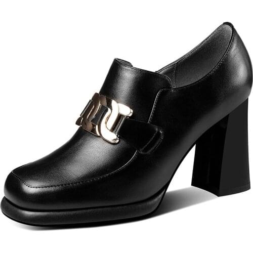 Spring AutumnAnkle Modern Boot High Heels Elegant Fashion Black Red Genuine Leather Footwear Women Shoes Platform Concise A135