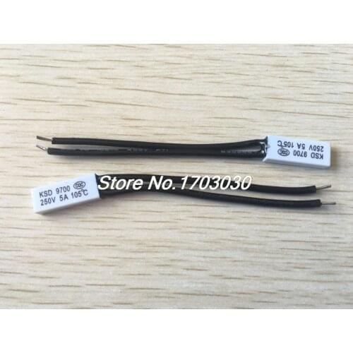 250V 5A NC. 105C Bimetal Thermostat Temperature Sensor Control Switch 2 Pcs