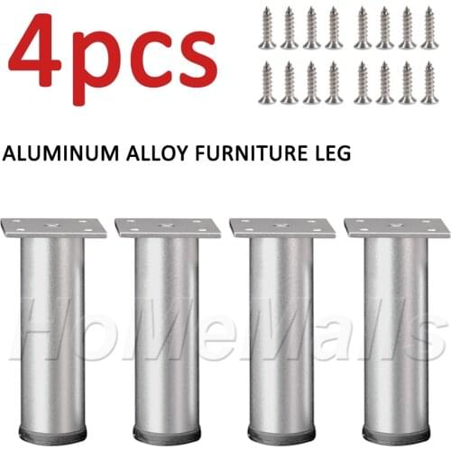4pcs Adjustable Furniture Feet Aluminum Alloy Furniture Legs Replacement for Sofa Table Couch Cabinet TV Stand Legs Hardware