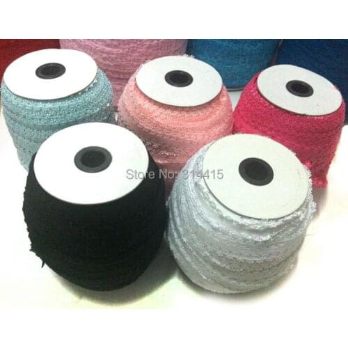 5/8" Frilly Elastic Lace By Yard 50yard/lot 12 color IN stock Free shipping