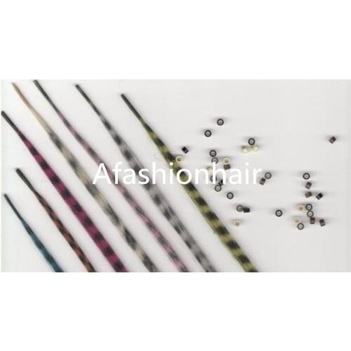 50pcs 18 " colorful I tip feather hair extension mix 10 color women grizzly feathers salon styling tools