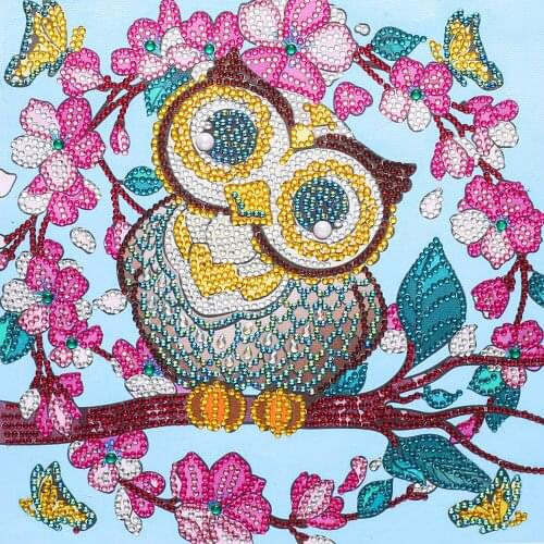 Cute Owl 5D Special Shape Rhinestone Diamond Painting 30 x 30 cm