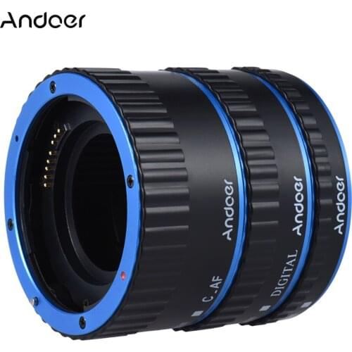 Andoer Colorful Metal TTL Auto Focus AF Macro Extension Tube Ring for Canon EOS EF EF-S 60D 7D 5D II 550D Red