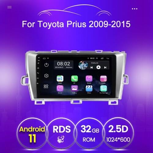 GPS Navigation For Toyota Prius 2009-2015 LHD RHD Car Radio Multimedia Video player Android 11 SWC Rear Camera 2 din no dvd