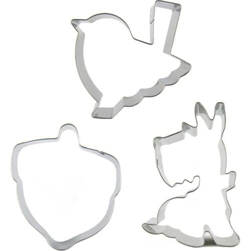 Big Nuts, Birds, Unicorn shaped 3 piece biscuit cutting molds, baking tools, cake decorating soft candy tools