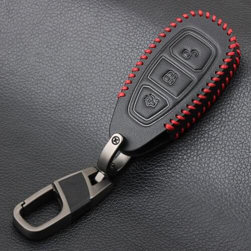 3 Buttons Car Smart Key Cover Case Holder KeyChain For Ford Focus 3 4 MK3 ST RS Kuga Escape Ecosport New Fiesta