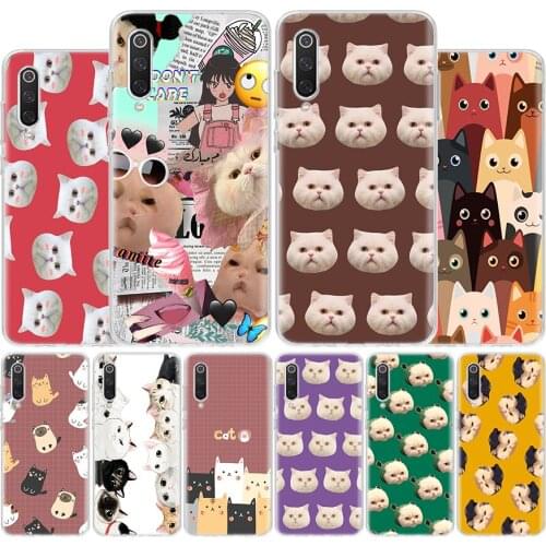 Funny Expression Cat Kitten Kitty Cover Phone Case For Xiaomi Note 10 Mi 11 9 8 CC9 5X 6X 9T 10T A3 Poco X3 NFC F1 Pro Lite + Co