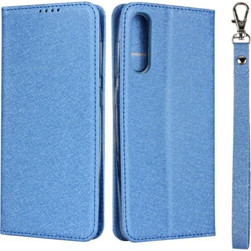 Silk Pattern PU Leather Case For Samsung Galaxy A50 Flip Stand Wallet Cover Card Pockets Lanyard cases