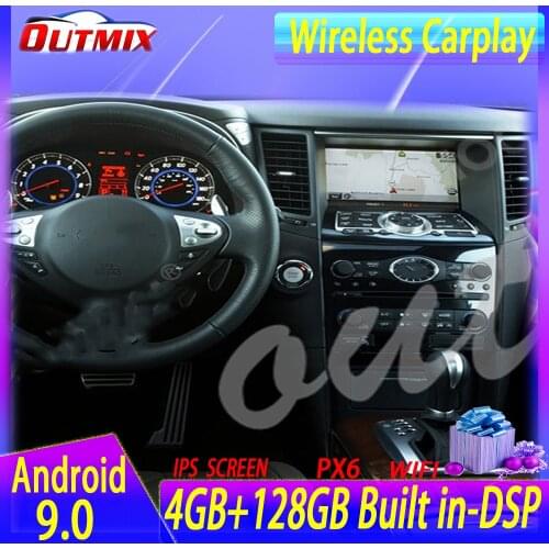 For Infiniti FX25 35 37 QX70 Andriod 9.0 Tesla Style Car GPS Navigation Auto Radio Head Unit Multimedia Player Wireless Carplay
