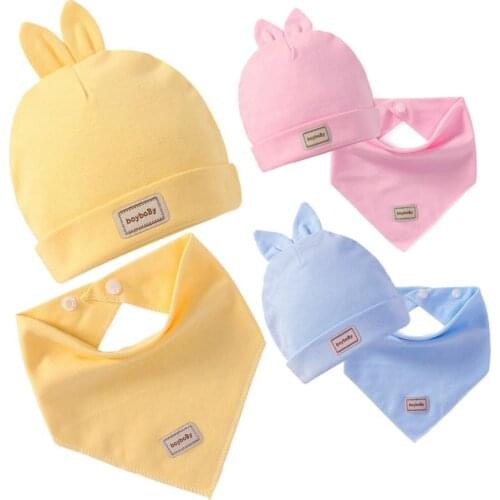 Baby Kids Hat Cap+Saliva Towel Triangle Head Scarf Set Toddler Costumes