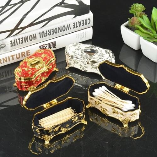 European style cotton pick box creative toothpick box lovely toothpick box high grade toothpick base jewelry storage box