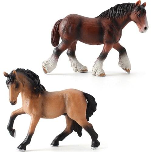 Wild Animal Horse Model Black White Steed Pinto Stallion Ranch Collectible Figurine Toys