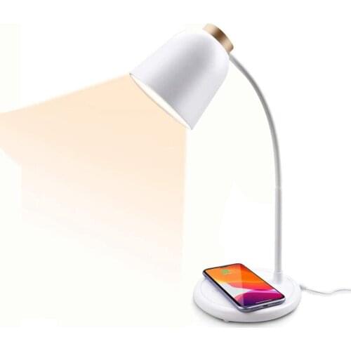 LED Desk Lamp with Wireless Charger, 3 Lighting Modes,Contact Control,Memory Function Table Lamp for Home Office Reading