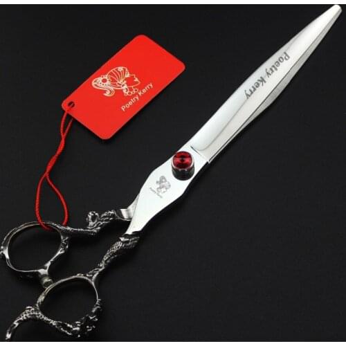 8 inch Red Stone Purple Dragon High Quality JP440C Dog Grooming Scissors /Shear with bag