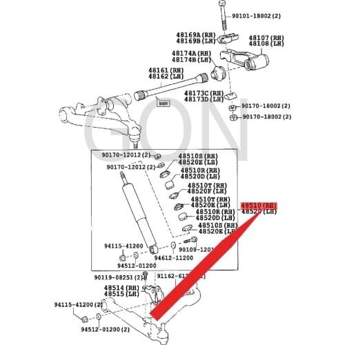 Right front shock absorber assembly 1993-Toy ota COA ST ER front shock absorber front fork shock absorber rear fork