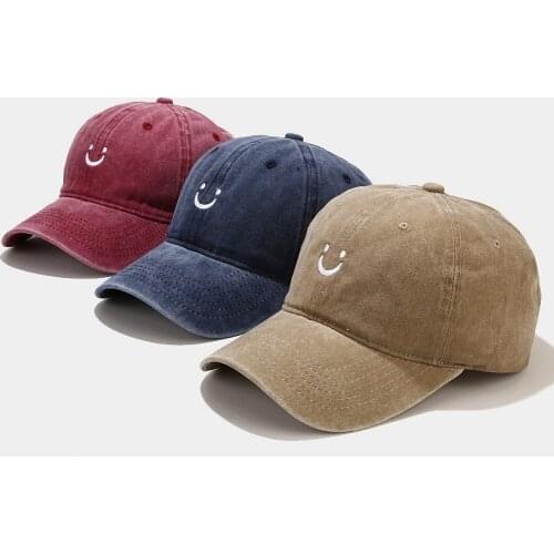 Lovely Smiling Face Embroidery Baseball Cap Men Women New Spring Dad Hat Casual Adjustable Snapback Trucker Hat gorras hombre