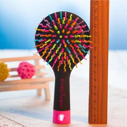Rainbow comb hairdressing airbag massage comb curly hair styling Fashion modeling Colorful comb volume brush