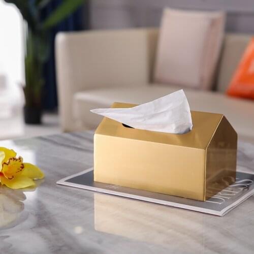 Luxury Brass Tissue Box Table Decoration Handkerchief Toilet Paper Holder Living Room Napkin Holder Paper Storage Box ZH270