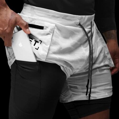 Running Shorts Mens Summer Sports Fitness Double Layer Quick Drying Breathable Pants