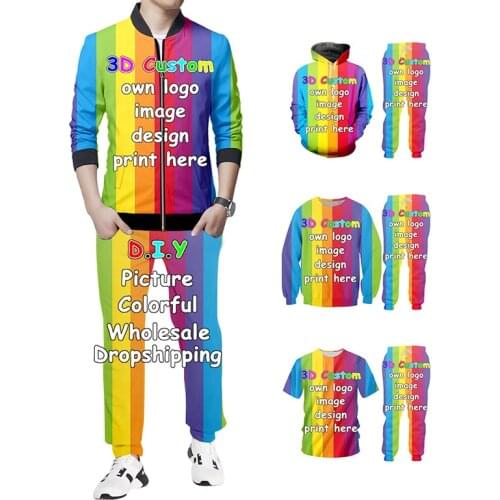 IFPD DIY Customize Hoodie + Sweatpants Women 3d Custom Pictures Mens Tracksuit Full Body Print Jacket Jogging Set Dropshipping
