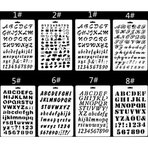 2pc Letter Stencil For Wall Painting Template Scrapbooking Photo Album Embossing Office School Supplies Decor Graffiti Reusable